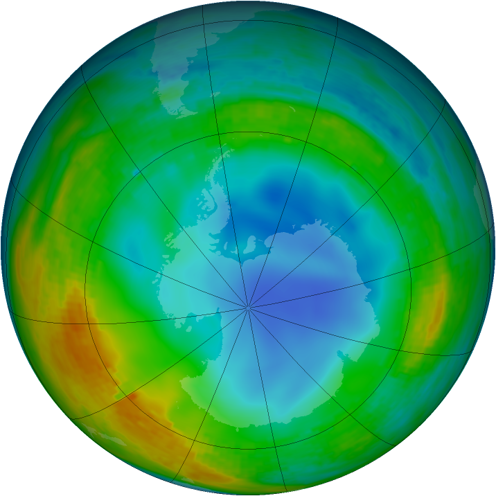 Antarctic ozone map for 15 July 1994